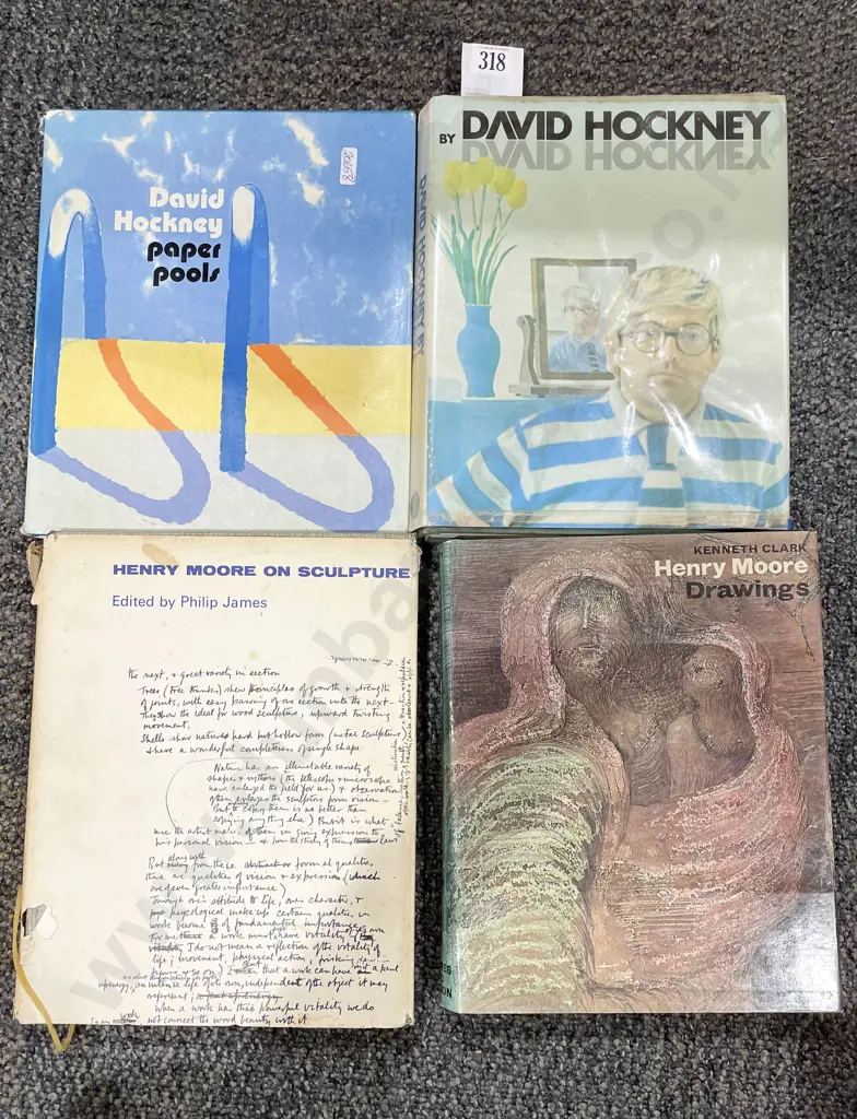 Four Assorted David Hockney and Henry Moore Art Books Image 1++
