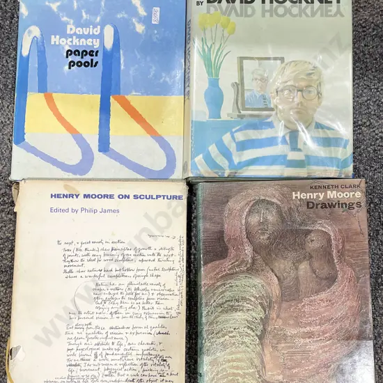 Four Assorted David Hockney and Henry Moore Art Books
