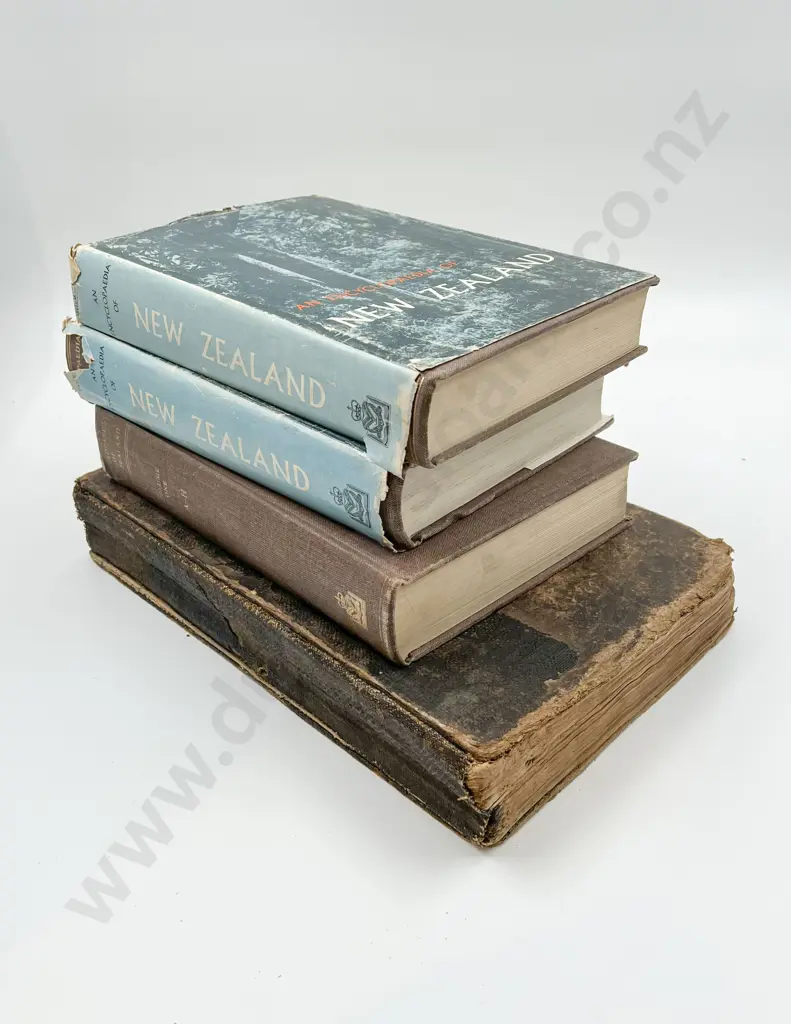 Four Vintage Books Including NZ Encyclopedia Image 1++