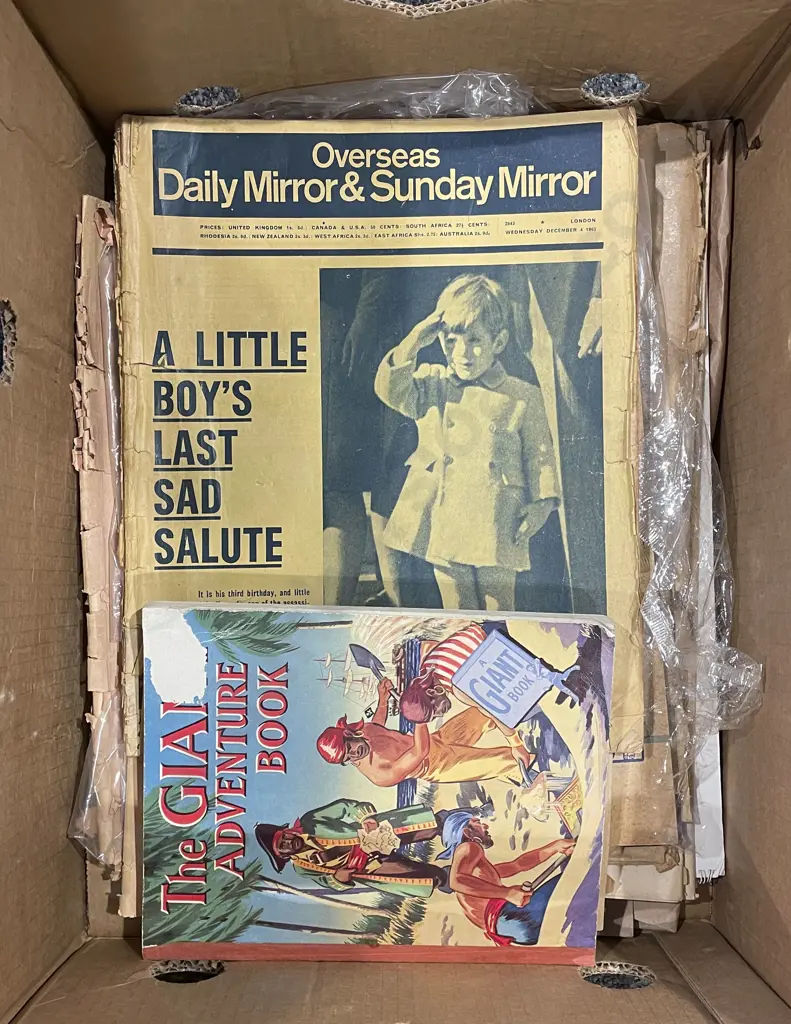 Box of Assorted Vintage Newspapers Image 1++