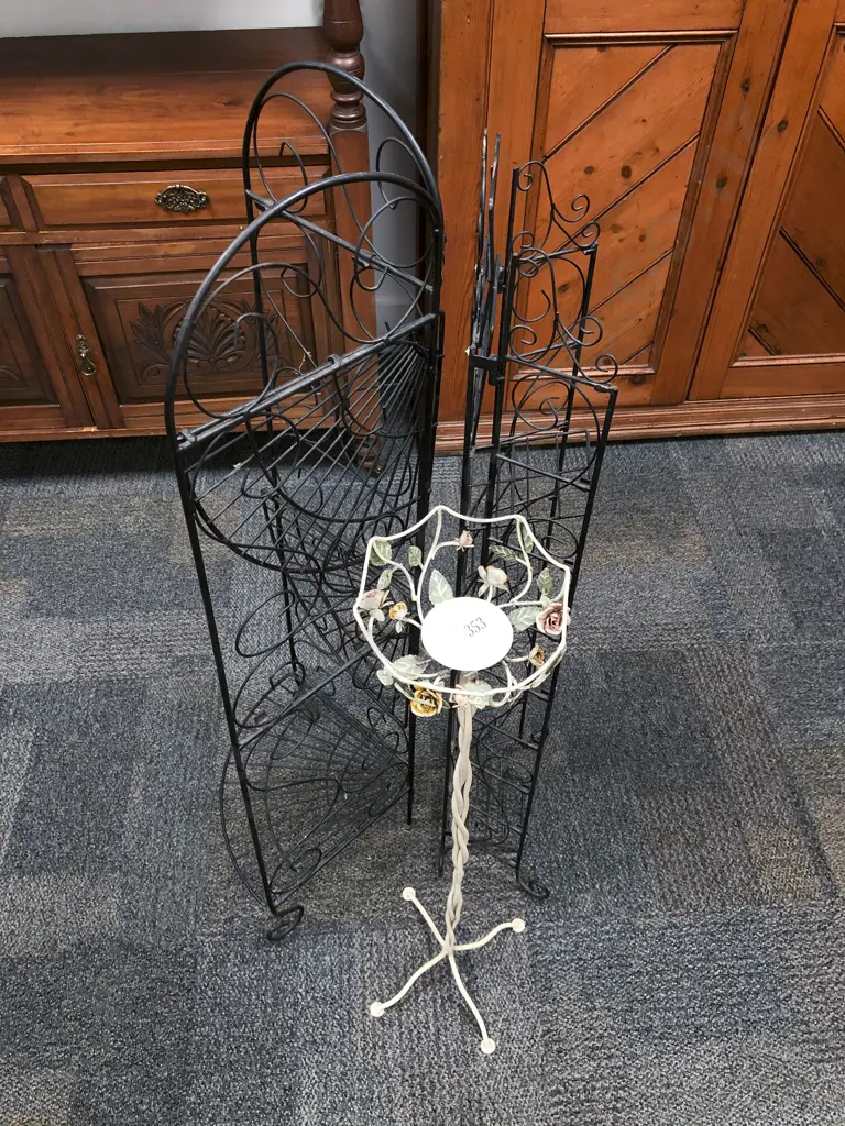 Two Assorted Wire Occ. Shelves together With Decorative Candle Holder Image 1++