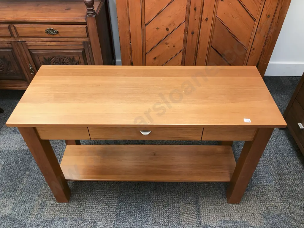 Modern Rimu Single Drawer Hall Table Image 1++