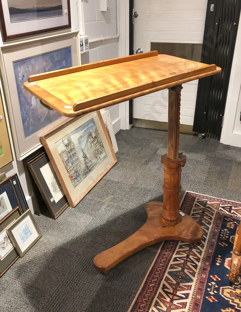 Victorian Carters Patent Literary Machine Satin-Birch Reading Stand Image 1++