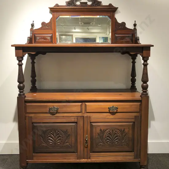 Victorian NZ Kauri Mirror Back Buffet