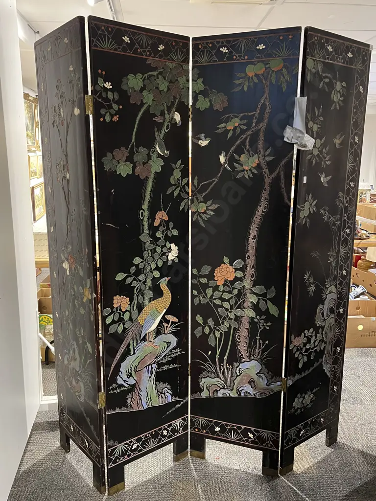 Four Panel Decorative Dressing Screen Image 1++