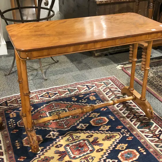 Victorian Satin Birch Rectangular Side Table
