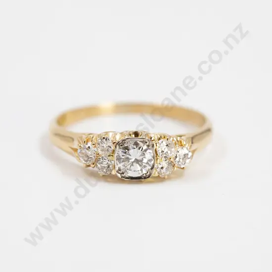 NZ Colonial 18ct Seven Stone Diamond Bridge Ring