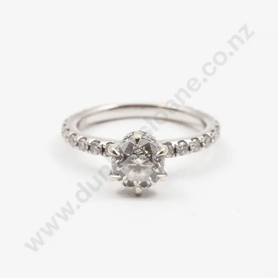 14ct White Gold Solitaire Diamond Ring