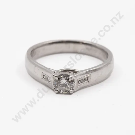 18ct White Gold Solitaire Diamond Ring