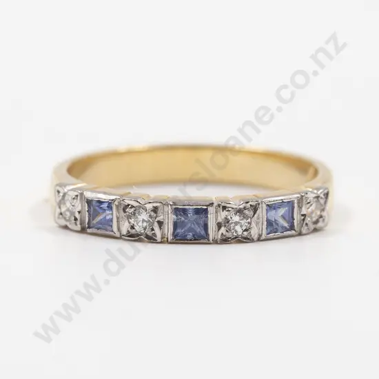 18ct Seven Stone Sapphire and Diamond Eternity Band