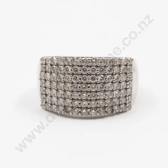 18ct White Gold 91stone Diamond Dress Band Ring