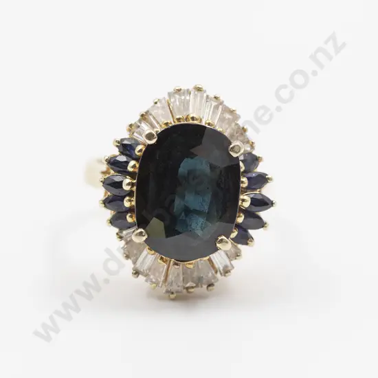 14ct 29Stone Sapphire & Diamond Cluster Ring