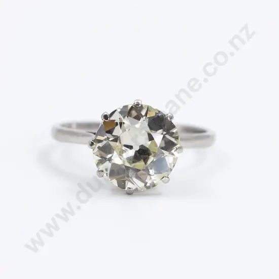 All Platinum Solitaire Diamond Ring
