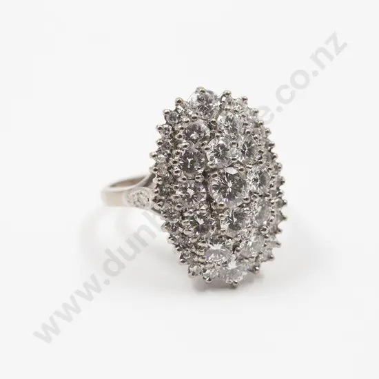 18ct White Gold 49stone Diamond Cluster Ring
