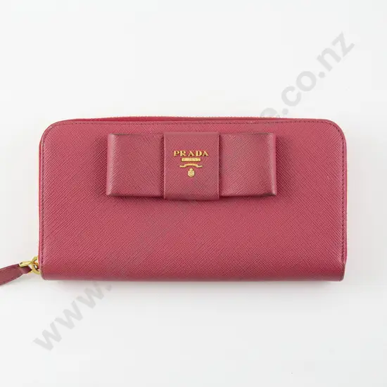 Prada Pink Bow Leather Wallet