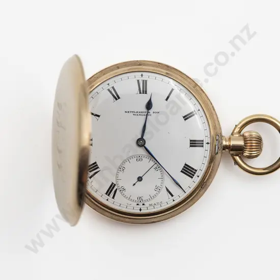 Swiss Baume Longines 9ct Hunter Cased Lever Wind Pocket Watch