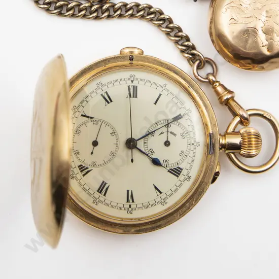 18ct Hunter Cased Lever Wind Chronograph