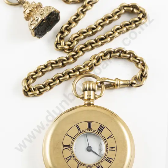 Waltham 18ct Half Hunter Cased Lever Wind Pocket Watch