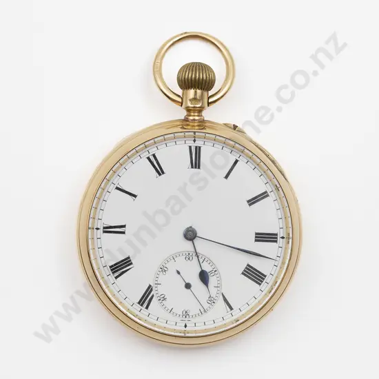 18ct T W Willis London Open Face Lever Wind Pocket Watch