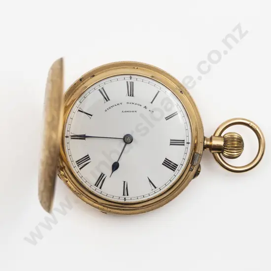 Stewart Dawson & Co London 18ct Hunter Cased Lever Wind Small Pocket Watch