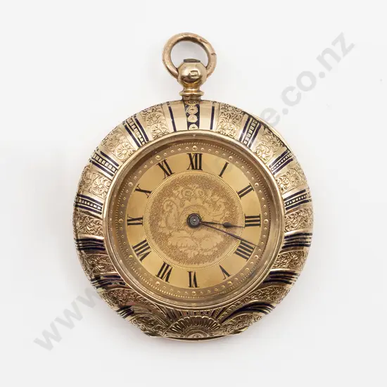 Dimier Freres & Cie (DF&C) 14ct Open Face Key Wind Fob Watch