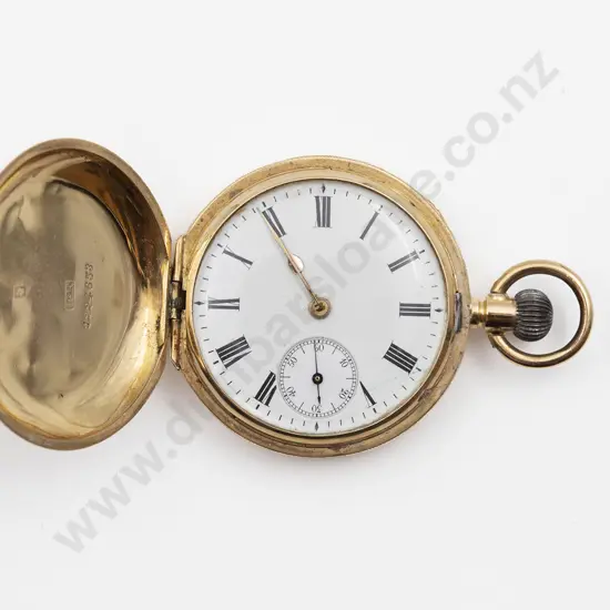 Swiss 18ct Hunter Cased Lever Wind Small Pocket Watch