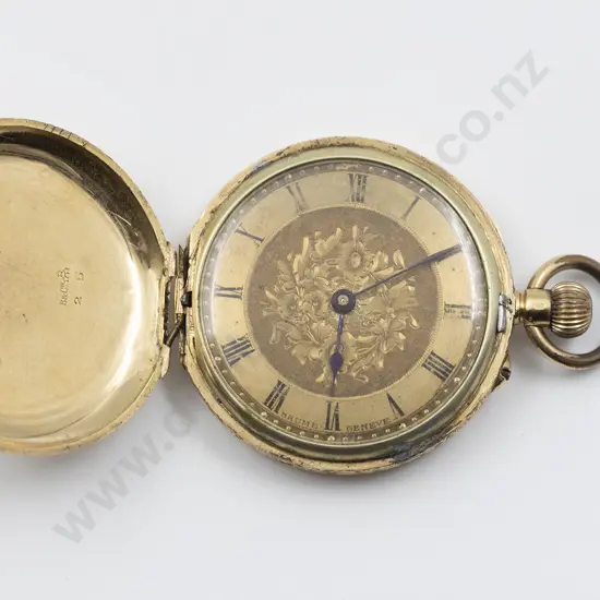 18ct Hunter Cased Lever Wind Small Pocket Watch