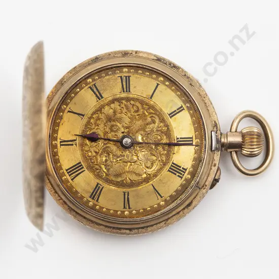 9ct Hunter Cased Lever Wind Small Pocket Watch