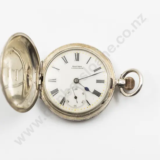 .925 Silver Baume Longines Hunter Case Lever Wind Small Pocket Watch