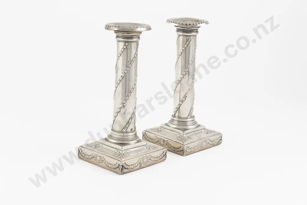 Pair Of European Silver Candlesticks Image 1++