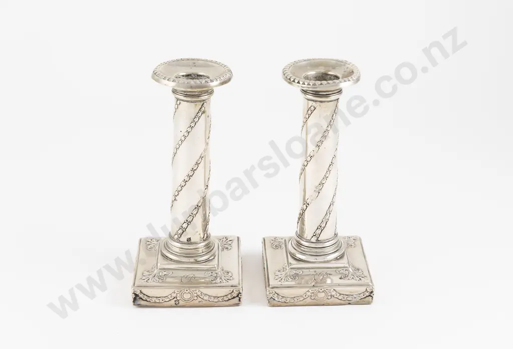 Pair Of European Silver Candlesticks Image 1++
