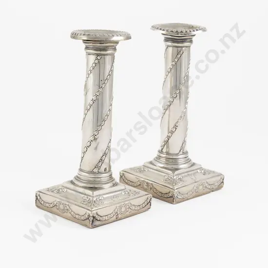 Pair Of European Silver Candlesticks