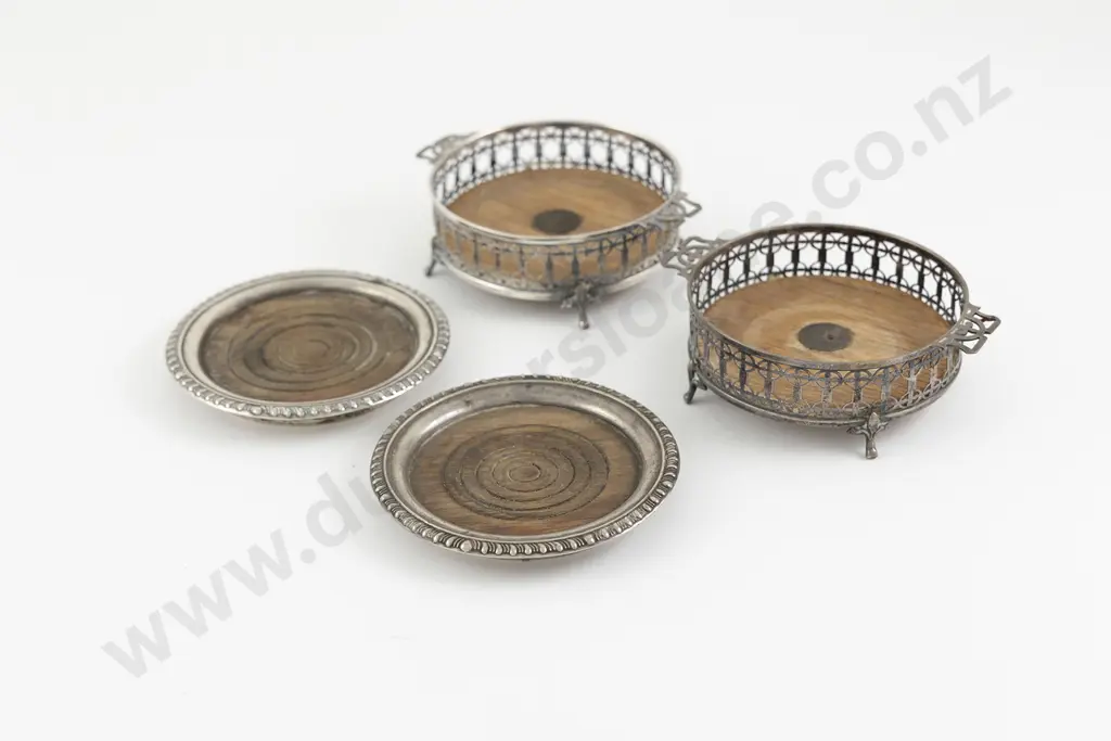 2 Pairs Of S/S Wine Coasters Image 1++