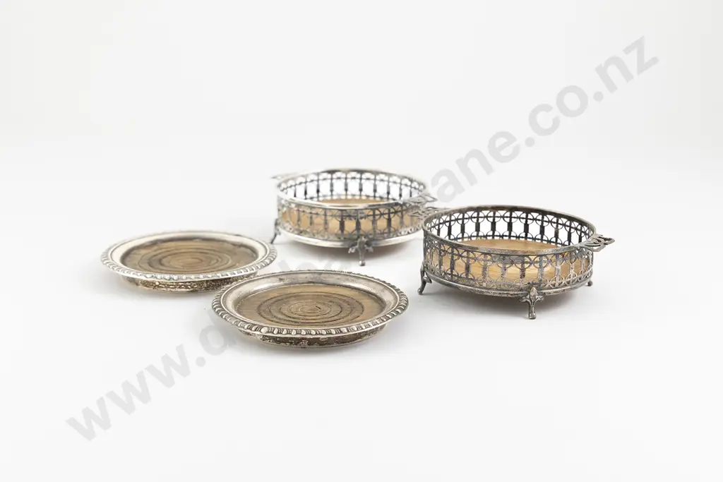 2 Pairs Of S/S Wine Coasters Image 1++