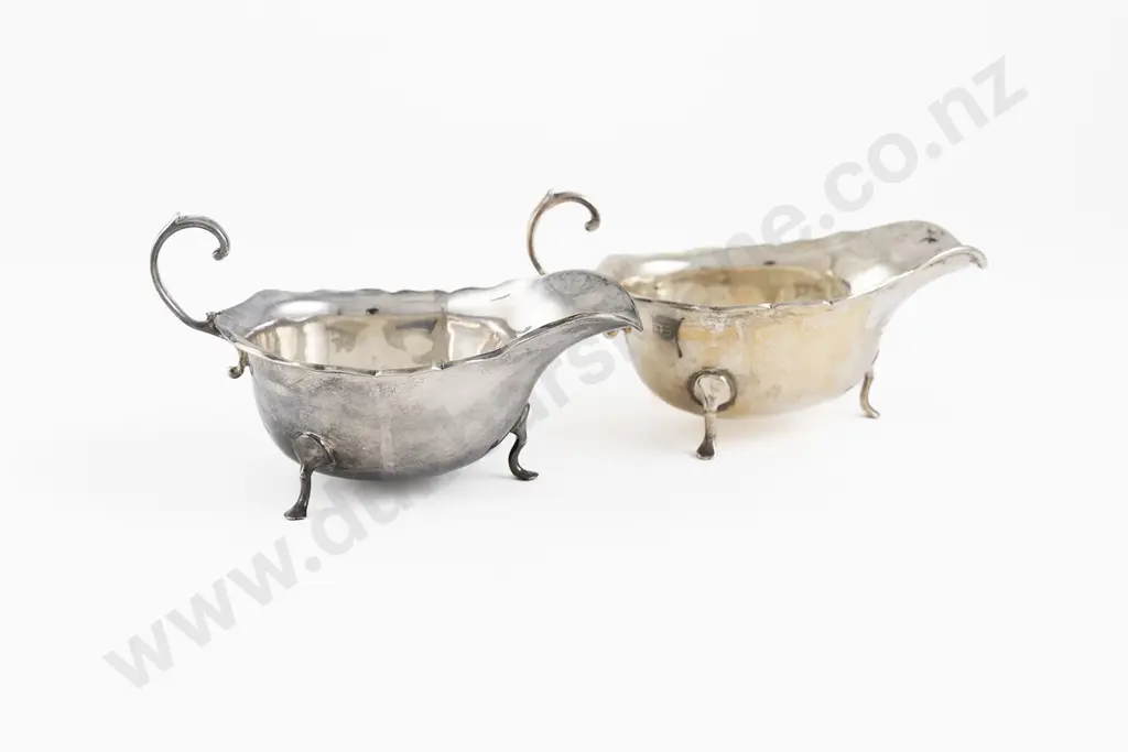 Pair Geo VI S/S Gravy Boats Image 1++