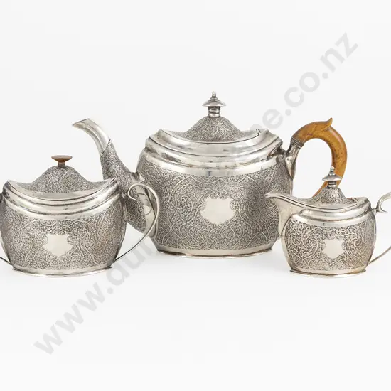 Fine Quality Unmarked Indian Silver 3 Piece Tea Set