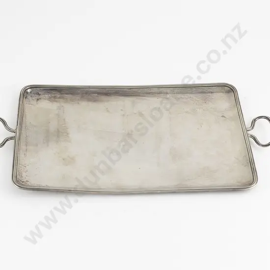 Geo III S/S Oblong Two Handled Card Tray