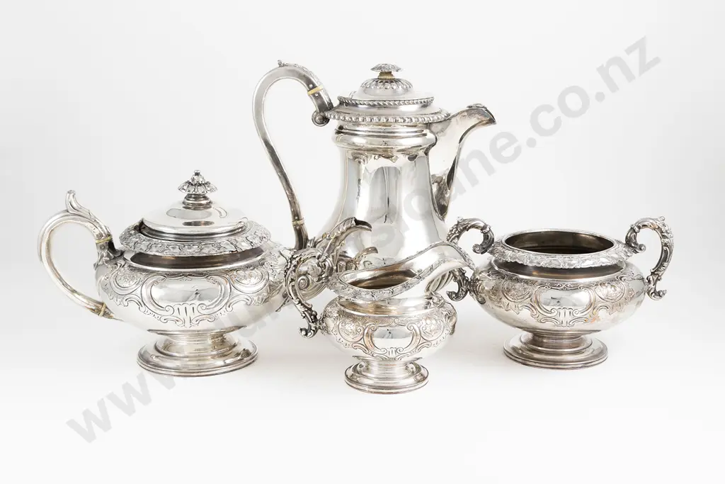 Sheffield Plate 3 Piece Tea Set Image 1++