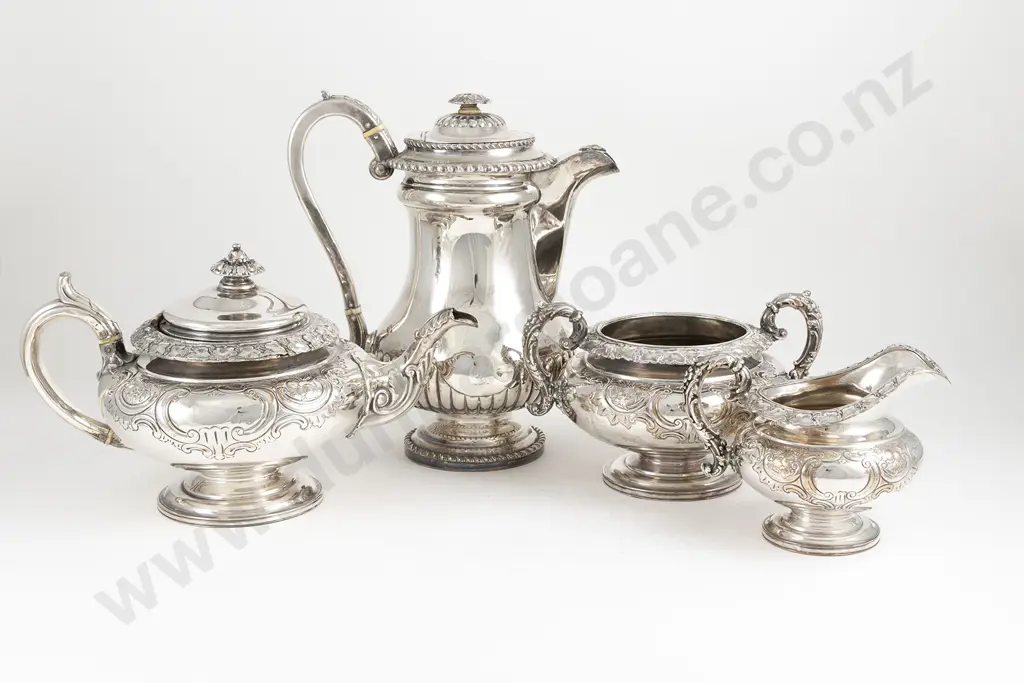 Sheffield Plate 3 Piece Tea Set Image 1++