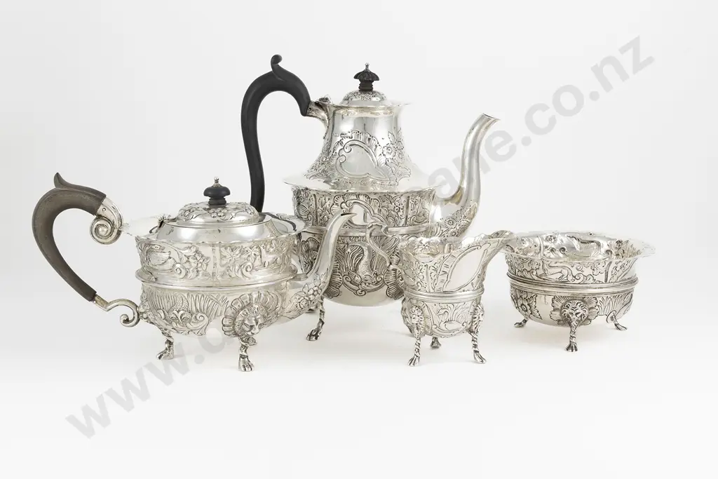 Vict/Edw Composed S/S 4 Piece Tea & Coffee Service Image 1++