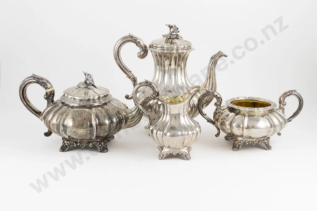 Good Quality Early Vict S/S 4 Piece Tea & Coffee Set Image 1++