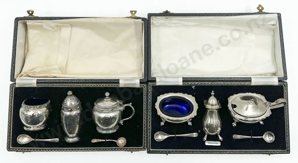 2 Cased S/S 5 Piece Cruet Sets Image 1++