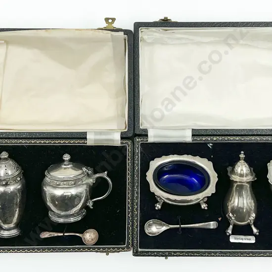 2 Cased S/S 5 Piece Cruet Sets