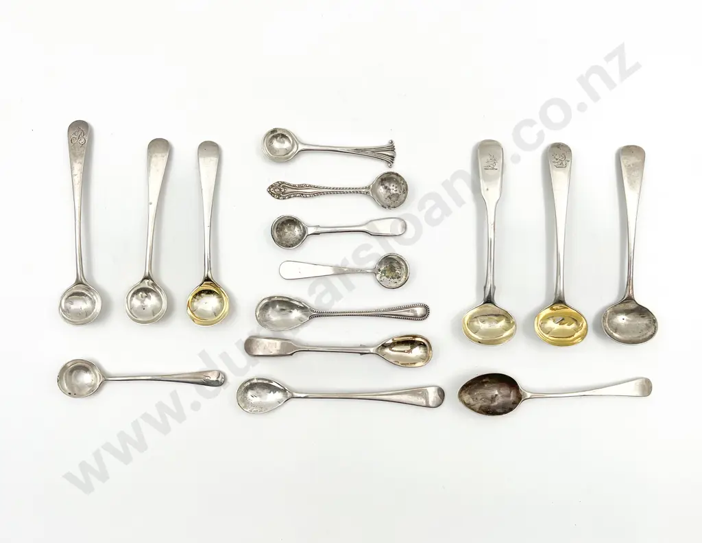 Collection Of 15 Various Salt Mustard & Coffee Spoons Image 1++