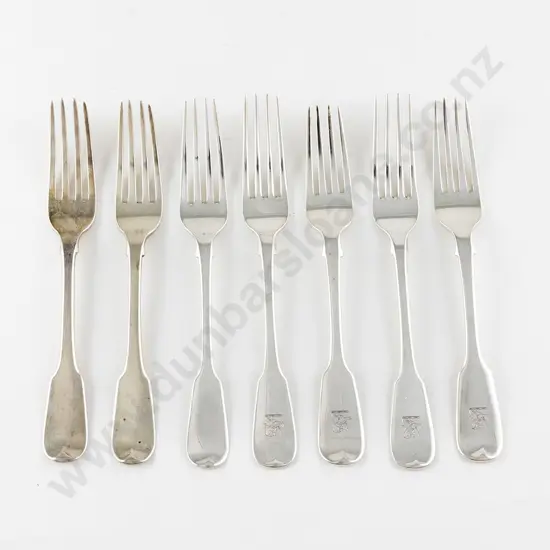 Composed Set Of 7 C19th S/S Dessert Forks