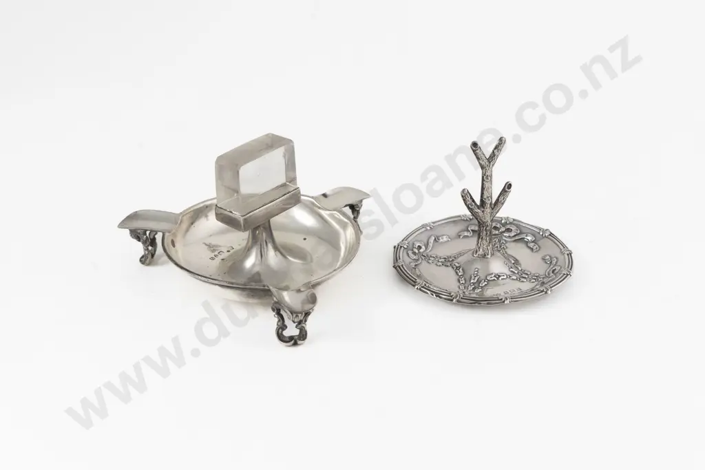 Late Vict S/S Ashtray & Edw VII S/S Ring Tree Image 1++