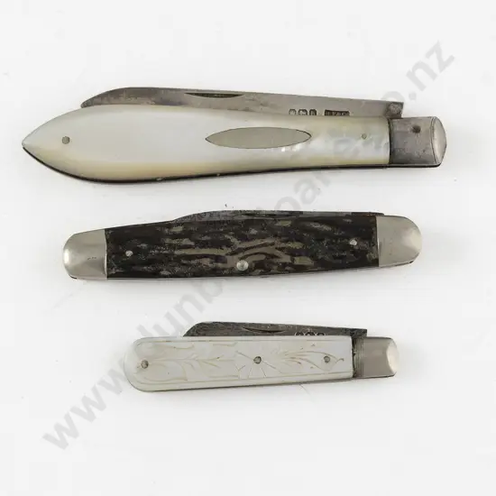 Two S/S and MOP Pocket Knives