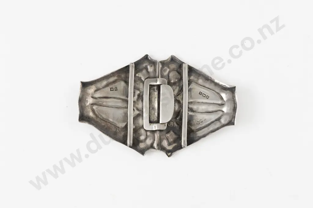 Liberty & Co Arts & Crafts S/S & Enamel Belt Buckle Image 1++