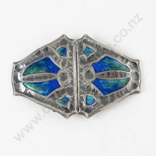 Liberty & Co Arts & Crafts S/S & Enamel Belt Buckle