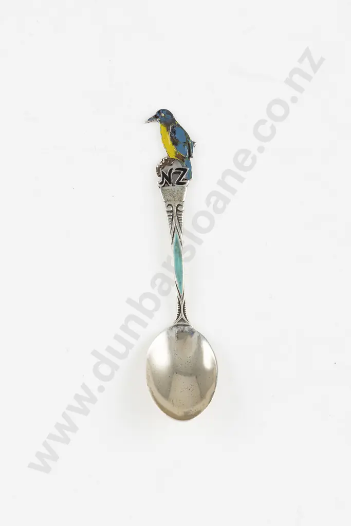 NZ S/S & Enamel Souvenir Spoon Image 1++